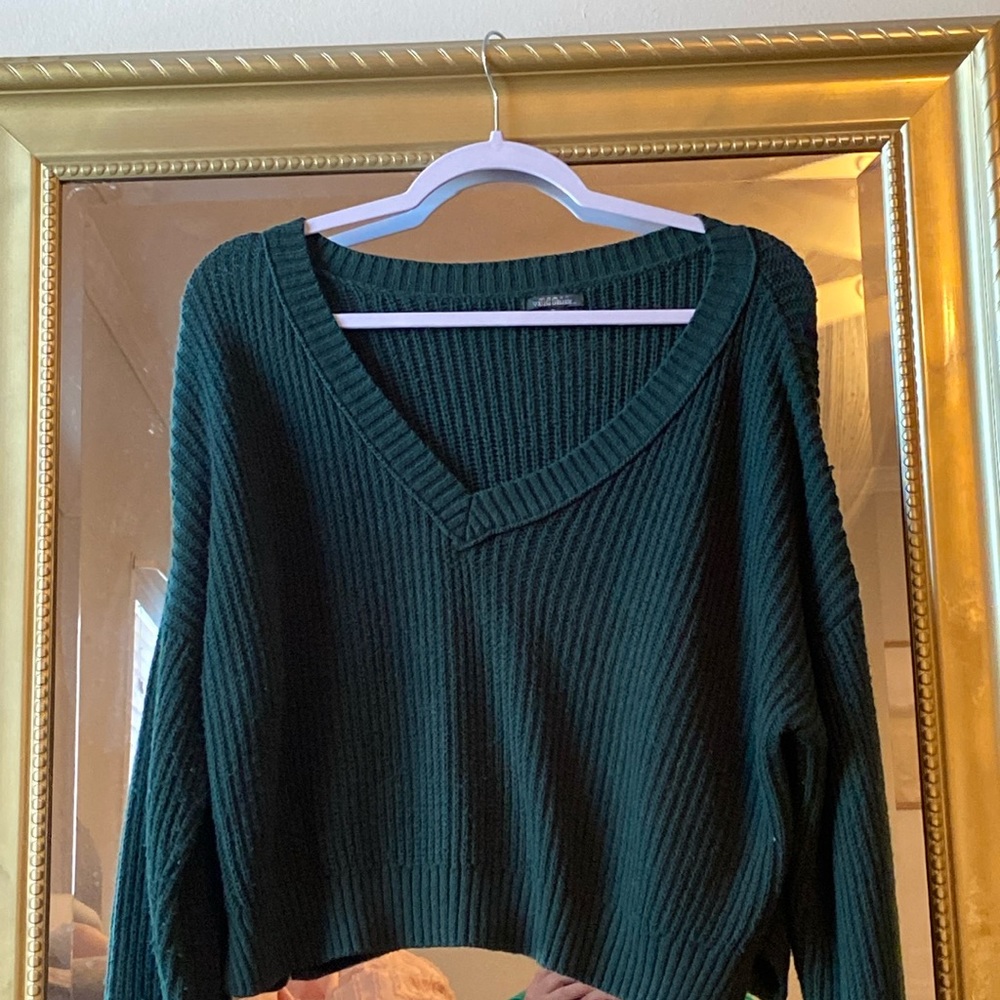 Green Cropped Sweater